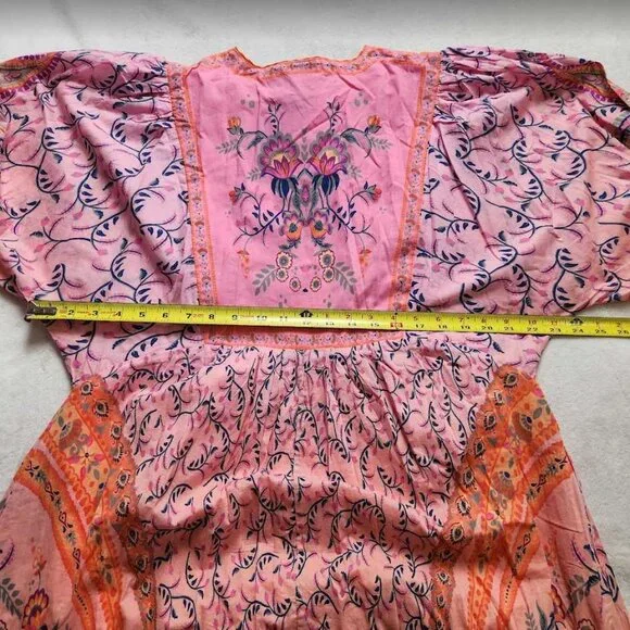 New S Farm Rio x Anthropologie long-sleeve pink floral printed maxi dress - Picture 9 of 12